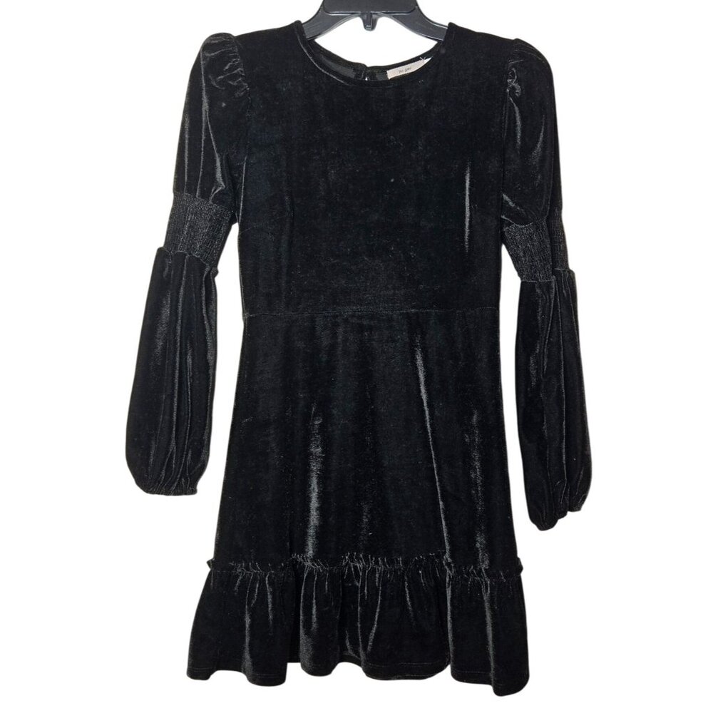 Miami Black Velvet Long Sleeve Dress